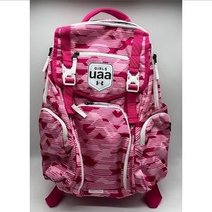 UNDER ARMOUR STORM GIRLS UAA BACKPACK BAG LARGE PINK EYBL CURRY RARE EXCLUSIVE